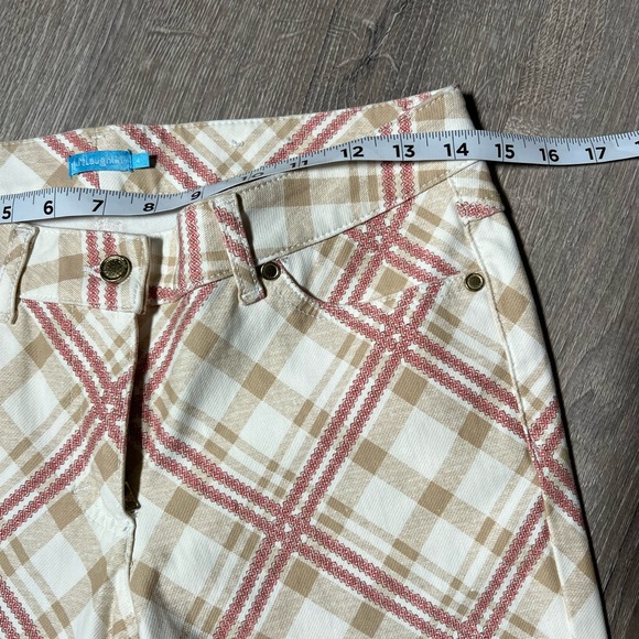 J. McLaughlin Lexi Midrise Pink‎ Plaid Pants- 4 - Picture 2 of 9